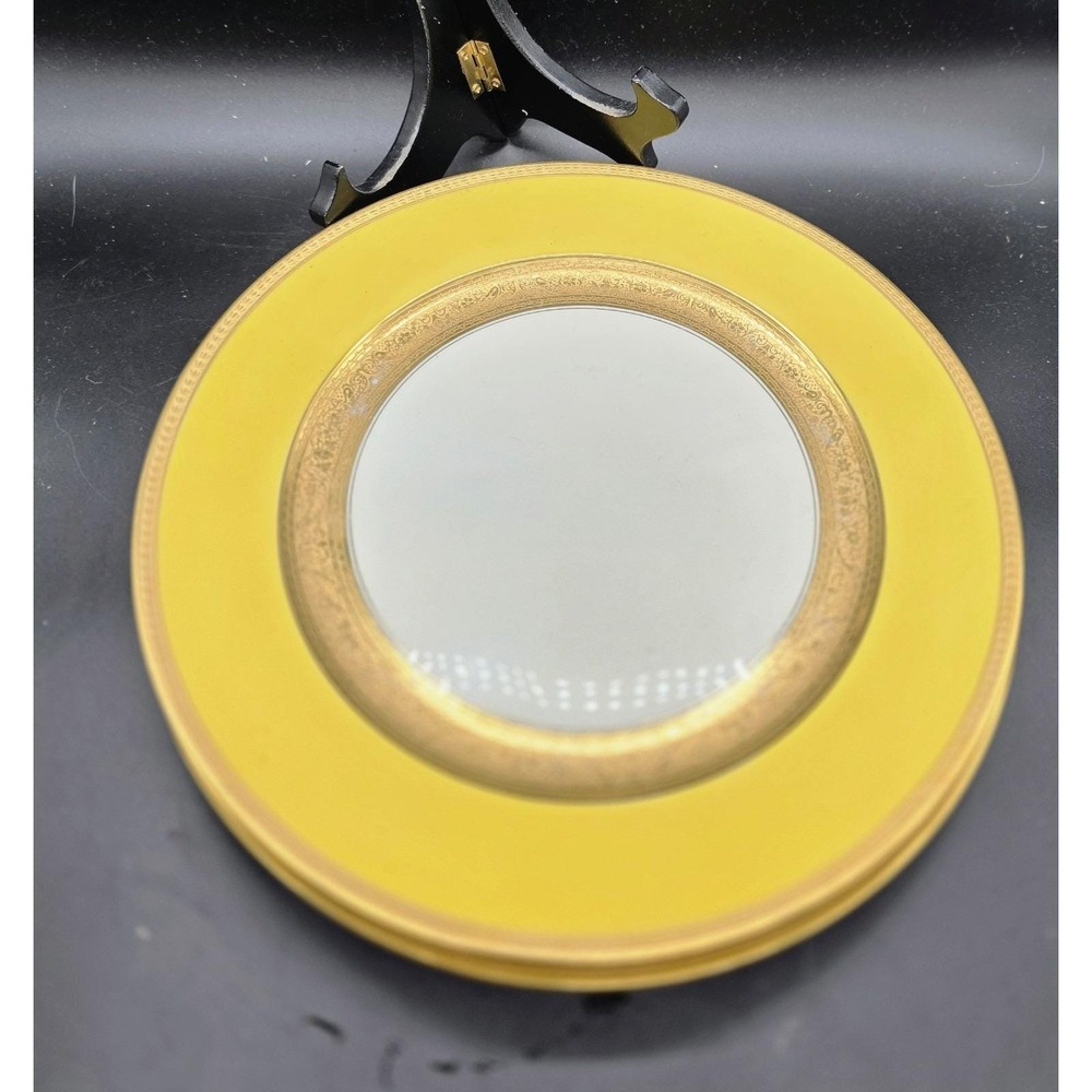 Set/2 Rosenthal Ivory Porcelain Dinner Plates Yellow 10.25" Germany